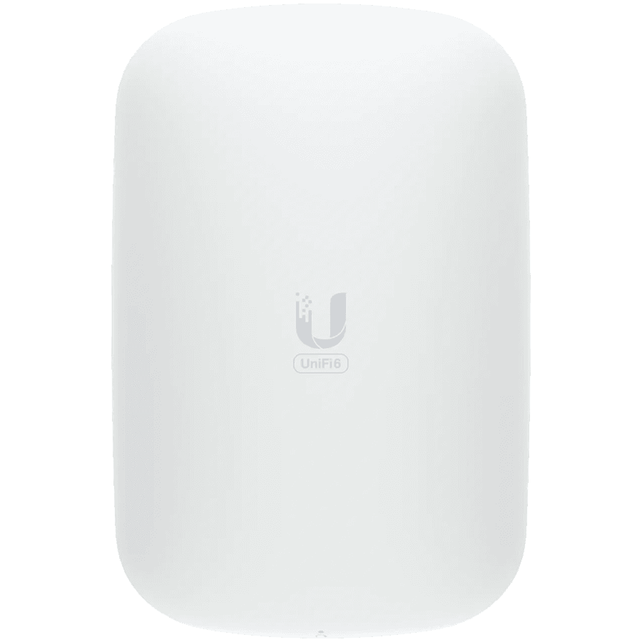 UBIQUITI U6 Extender; WiFi 6; 6 spatial streams; 115 m2 (1,250 ft2) coverage; 300+ connected devices; Powered with standard AC wall outlet. "U6-EXTENDER-EU"