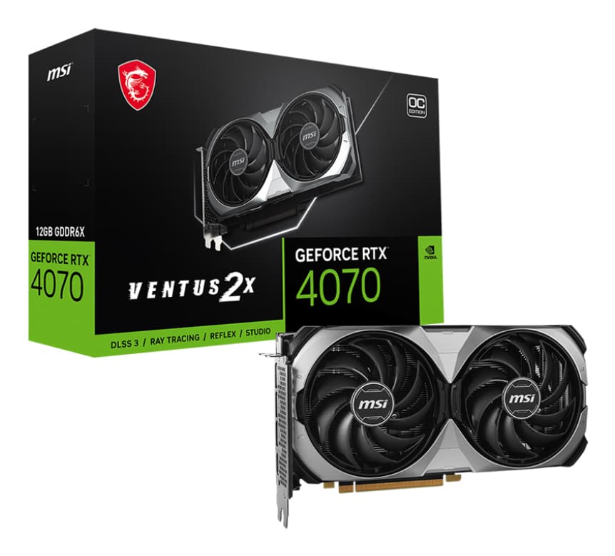 Placa video MSI RTX4070 VENTUS 2X E OC 12GB GDDR6X HDMI 3xDP "V513-432R"