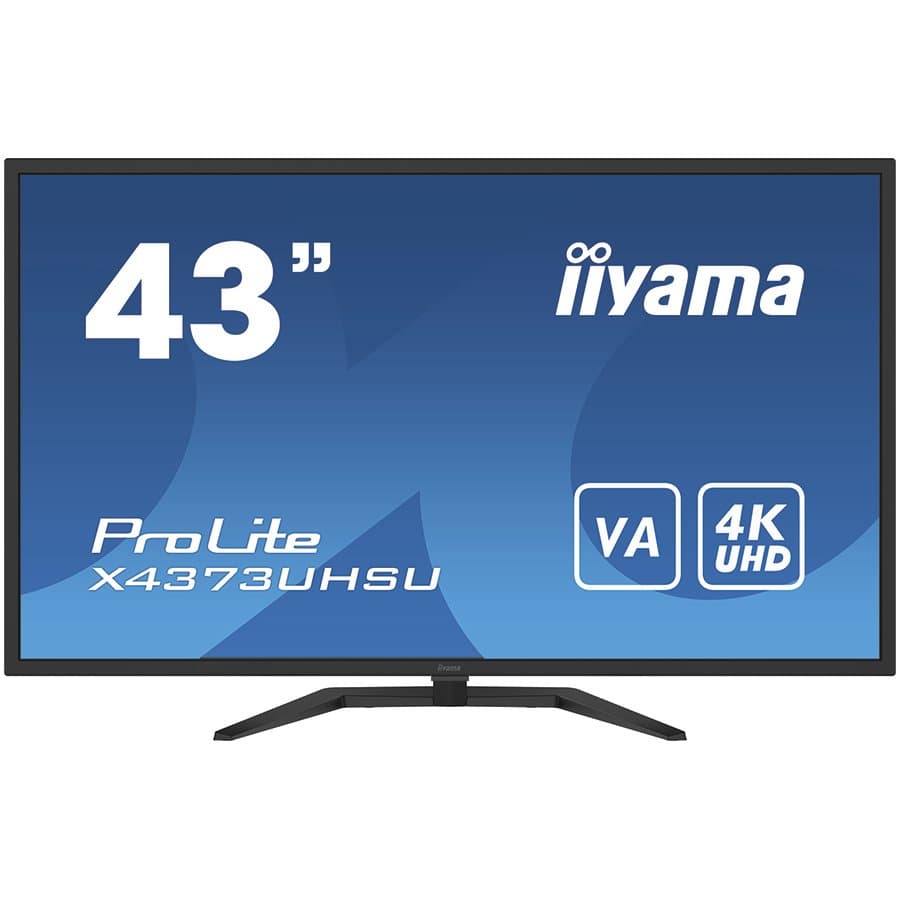Iiyama Monitor 43" UW VA-panel, 3840x2160 UHS, 3ms, 400cdm2 HDR400, Speakers, 2xHDMI, 1xDisplayPort, USB-HUB (2x3.0/2x2.0), PBP, PIP, Remote control "X4373UHSU-B1"