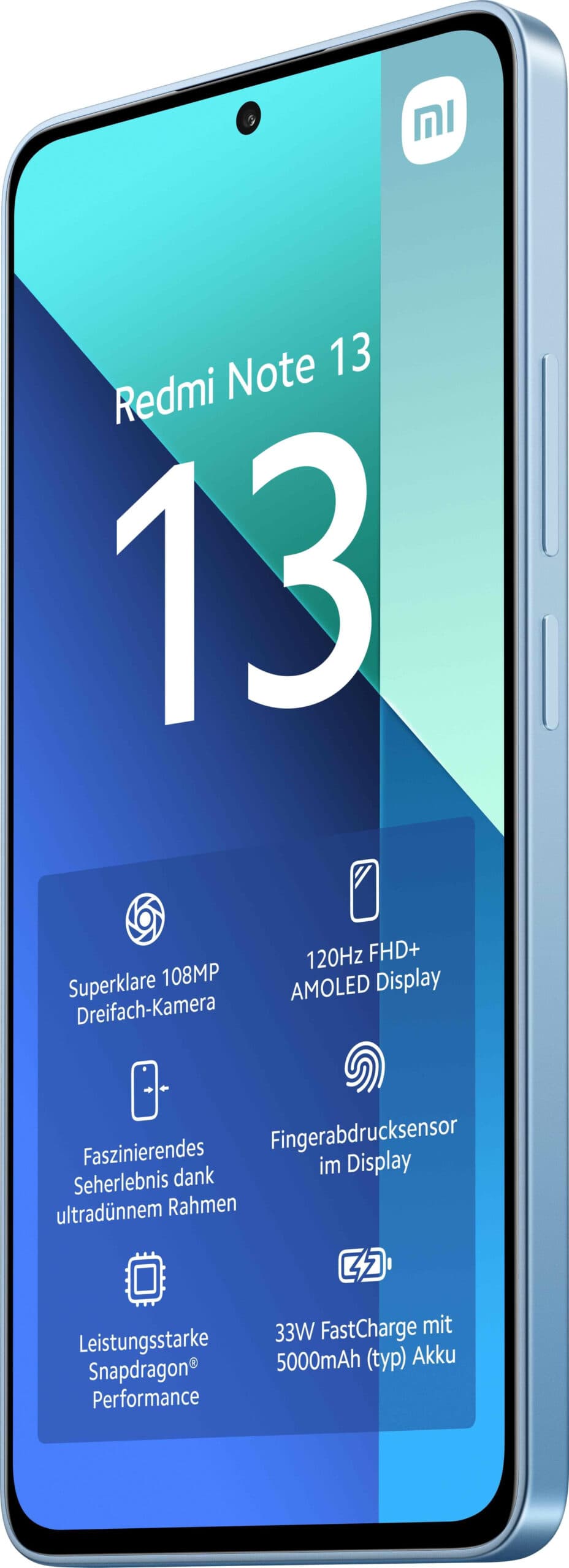 Smartphone Redmi Note 13 128GB 6GB RAM Dual SIM Blue "xiarn134g6128bleu" — miniatură