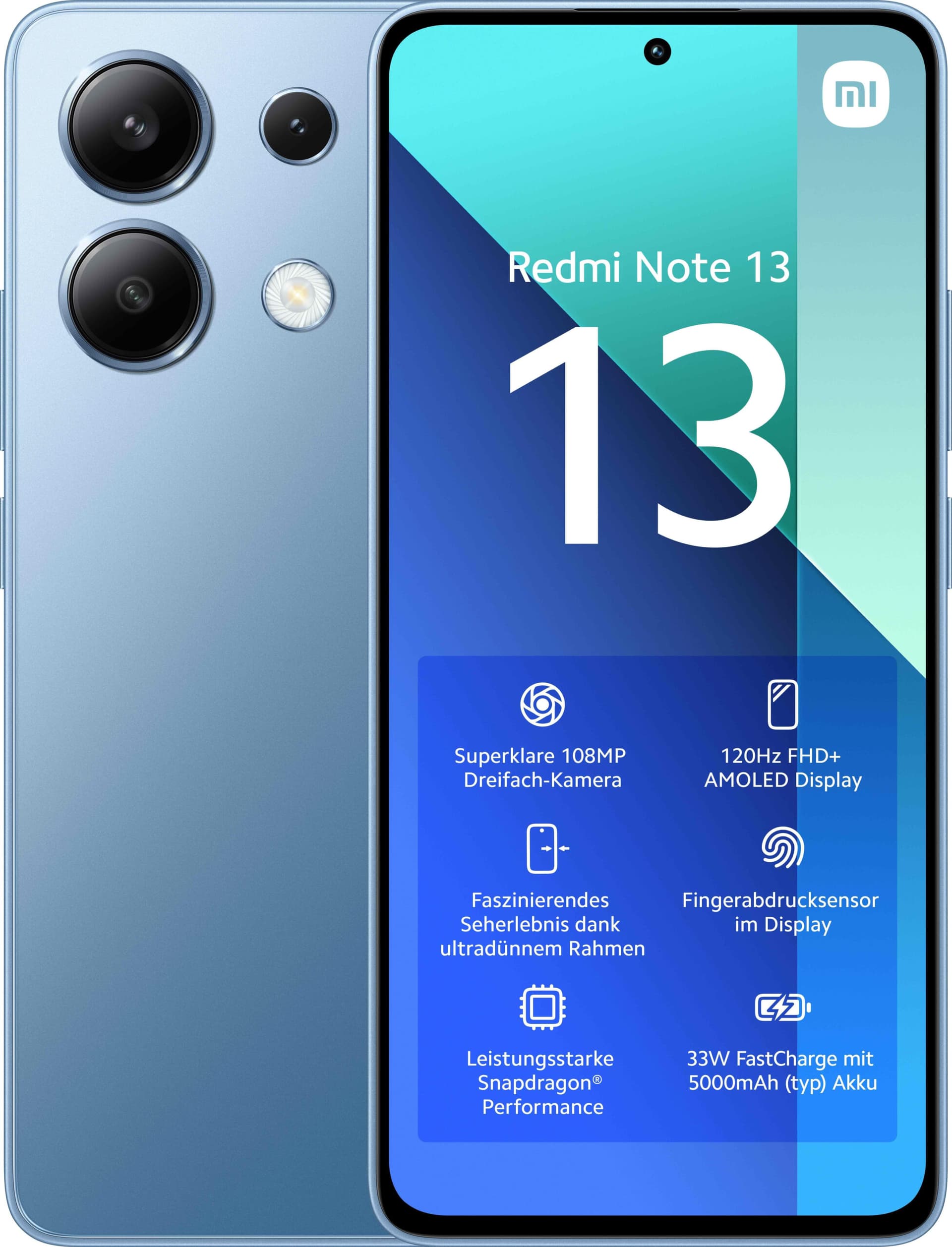 Smartphone Redmi Note 13 128GB 6GB RAM Dual SIM Blue "xiarn134g6128bleu"