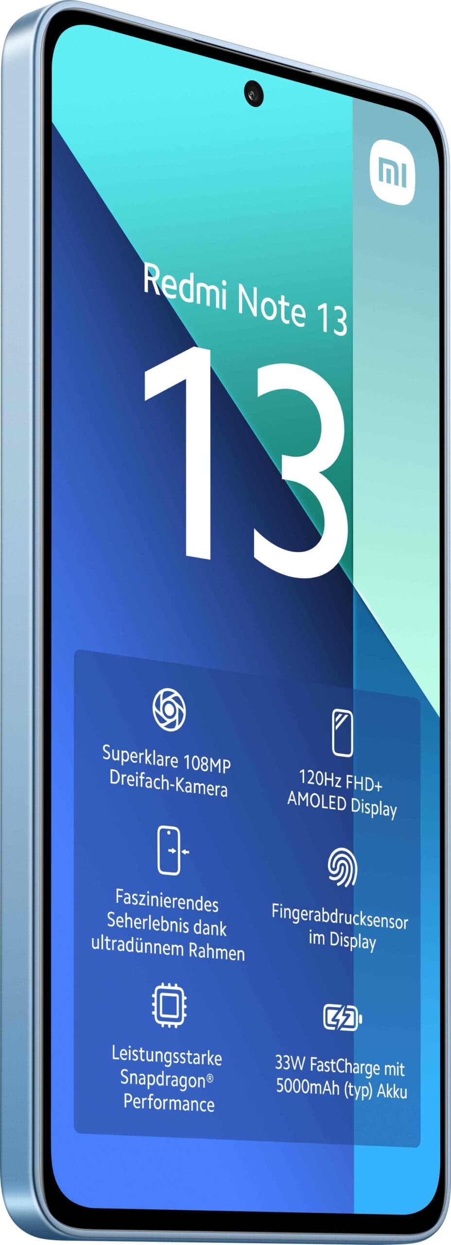 Smartphone Redmi Note 13 128GB 6GB RAM Dual SIM Blue "xiarn134g6128bleu" — miniatură