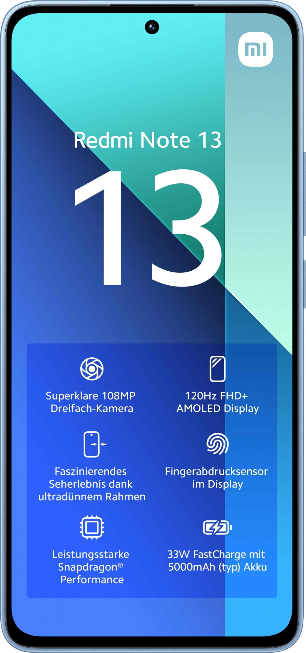 Smartphone Redmi Note 13 128GB 6GB RAM Dual SIM Blue "xiarn134g6128bleu" — miniatură