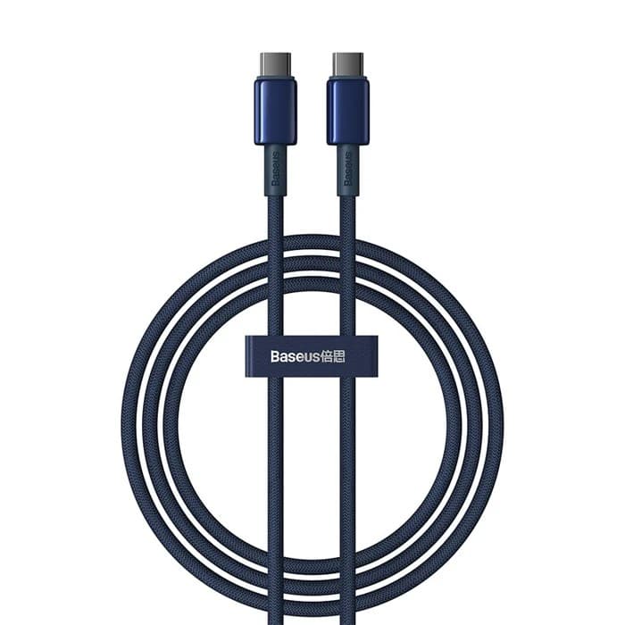 CABLU alimentare si date Baseus Tungsten, Fast Charging Data Cable pt. smartphone, USB Type-C la USB Type-C 100W, 1m, albastru "P10319800321-03" - 6932172655594