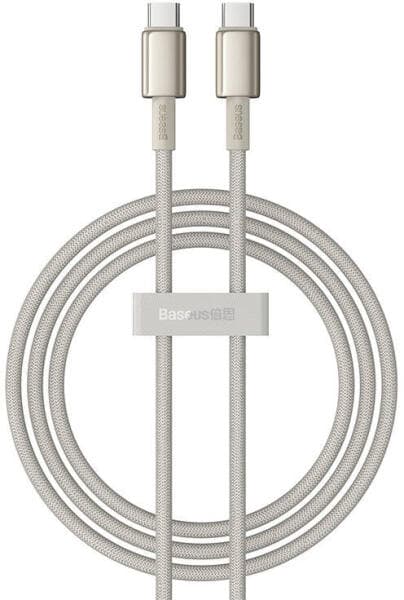 CABLU alimentare si date Baseus Tungsten, Fast Charging Data Cable pt. smartphone, USB Type-C la USB Type-C 100W, braided, 1m, galben "P10319800G21-00" - 6932172655600