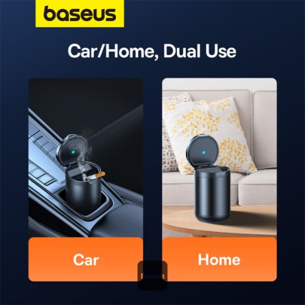 SCRUMIERA auto Baseus Premium, material aluminiu, usor de curatat, negru "C20464700111-00" - 6932172648206 — miniatură