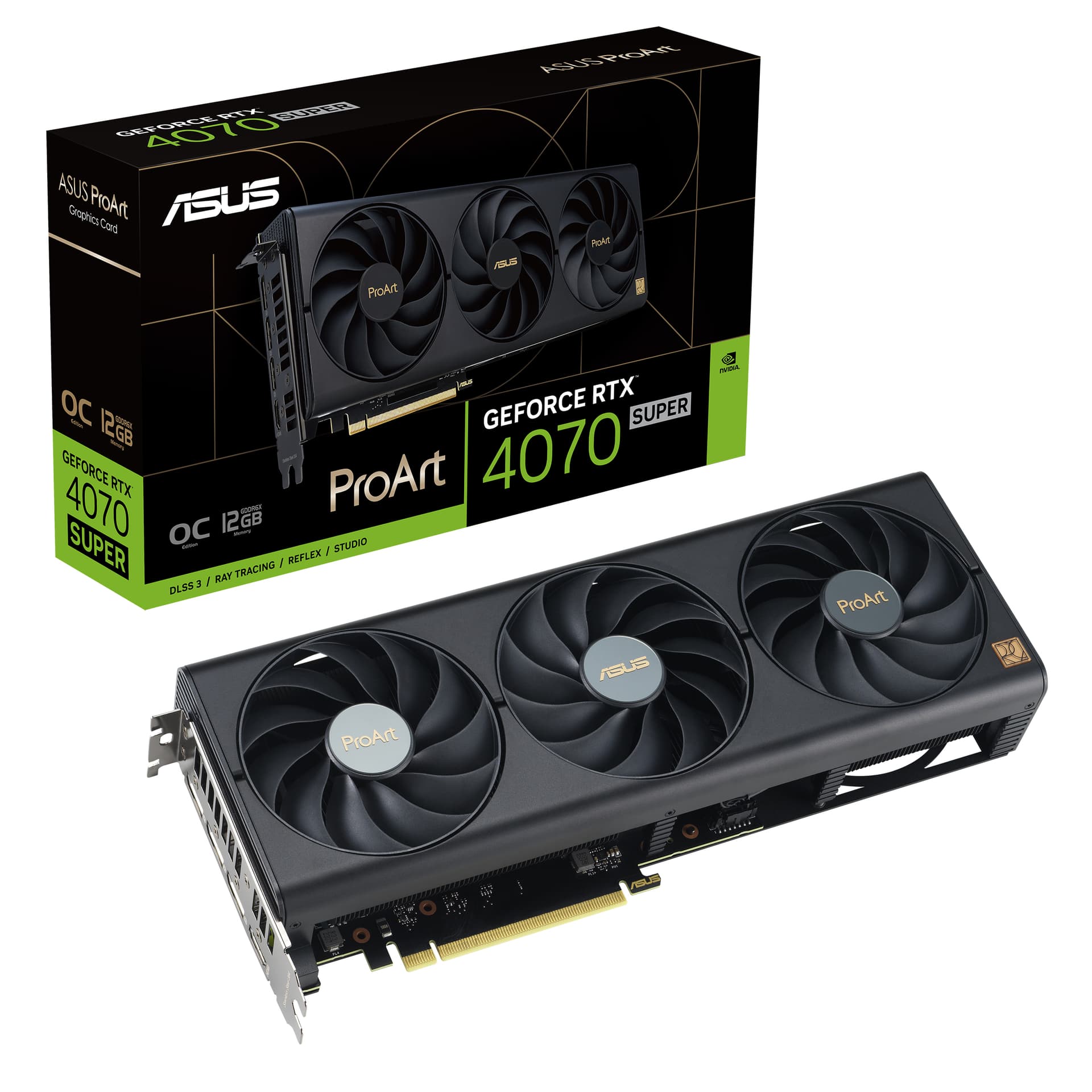 Placa video nVidia GeForce RTX 4070 SUPER ProArt OC 12GB GDDR6X 192bit "90YV0KC4-M0NA00" — miniatură