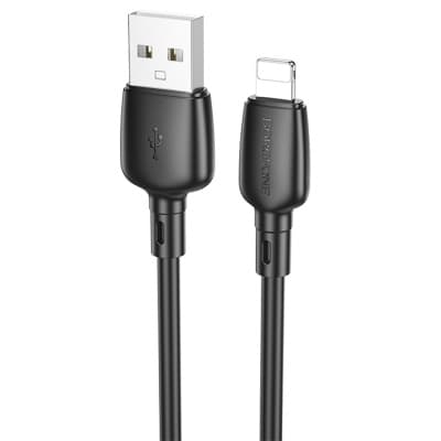 CABLU alimentare si date Borofone "BX93", Fast Charging Data Cable pt. smartphone, USB la Iphone Lightning 2.4A, 1m, negru "6941991103131"
