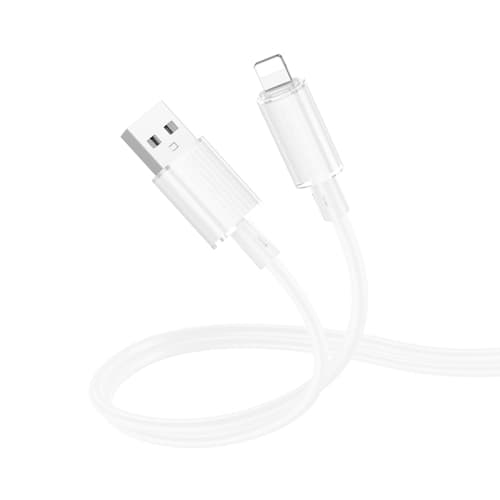 CABLU alimentare si date Borofone "BX112", Fast Charging Data Cable pt. smartphone, USB la Iphone Lightning, 1m, alb "6941991116360"