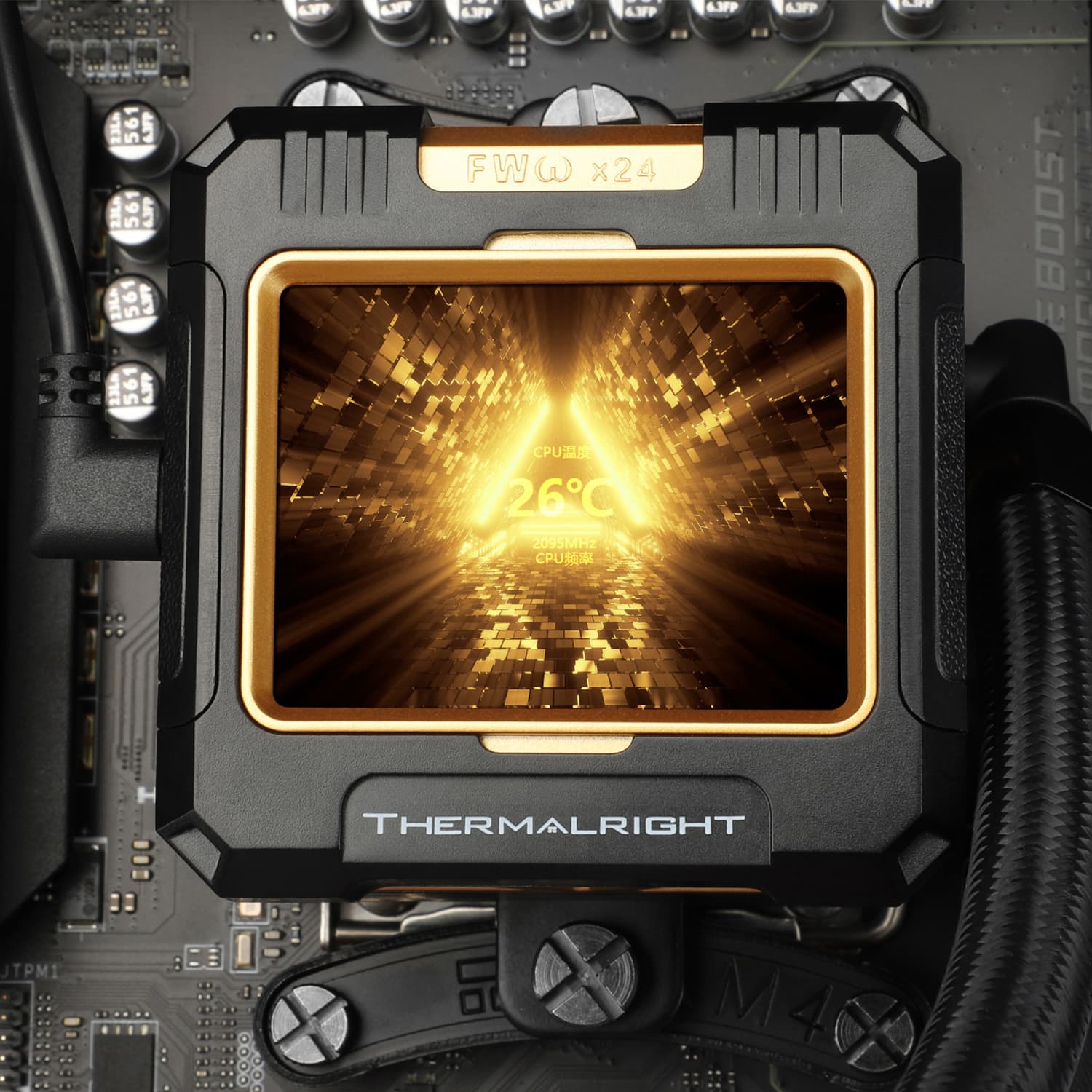 COOLER Thermalright "Frozen Warframe 360 Black", racire cu lichid, 3 x 120mm, 2000 rpm, fara LED, negru "Frozen Warframe 360 Black" — miniatură