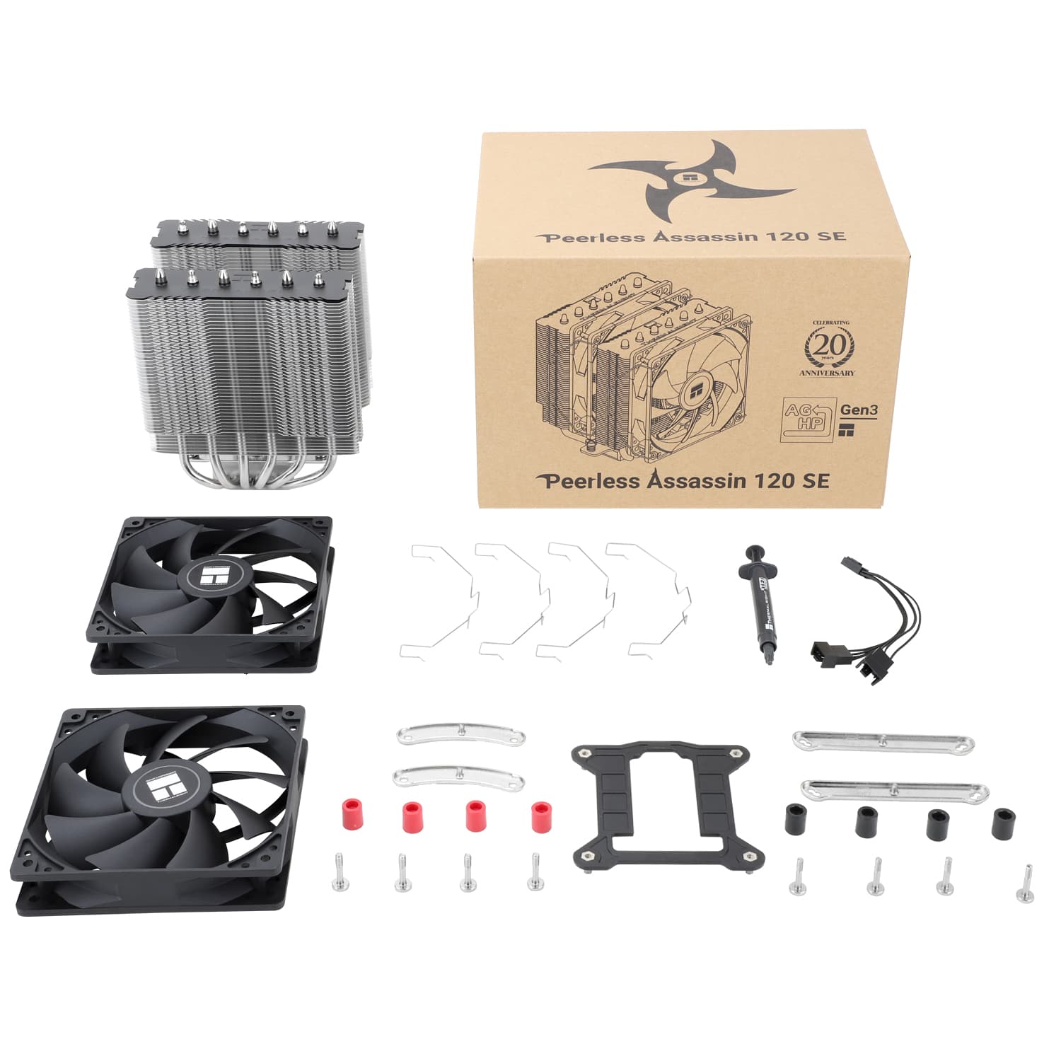 COOLER Thermalright "Peerless Assassin 120 SE" skt. Intel si AMD, racire cu aer, dual tower, vent. 2x120mm, 1550 rpm, 6 heatpipes, inaltime 155mm, fara LED, negru,"Peerless Assassin 120 SE" — miniatură
