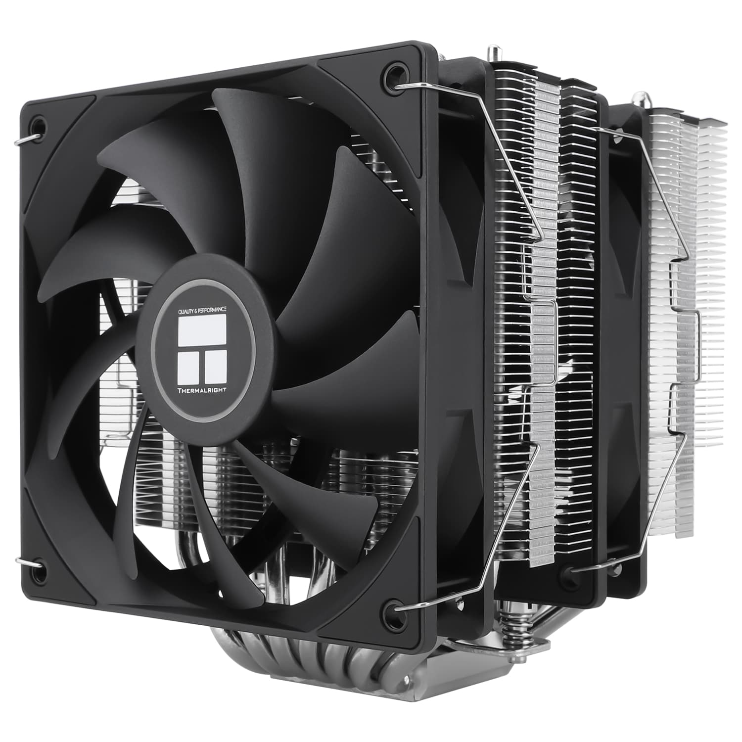 COOLER Thermalright "Phantom Spirit 120 SE" skt. Intel si AMD, racire cu aer, dual tower, vent. 2x120mm, 1500 rpm, 7 heatpipe, inaltime 154mm, fara LED, negru, argintiu,"Phantom Spirit 120 SE" — miniatură