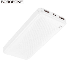 POWER BANK Borofone "BJ56", 10000mAh, 22.5W, 2 x USB; 1 x USB Type-C, 1 x Micro USB, total 2A, alb, "6941991111815"