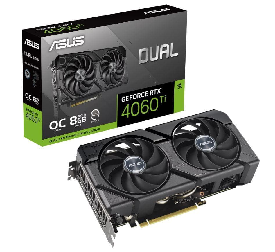 VGA PCIE16 RTX4060TI 8GB/DUAL-RTX4060TI-O8G-EVO ASUS "DUAL-RTX4060TI-O8G-EVO"