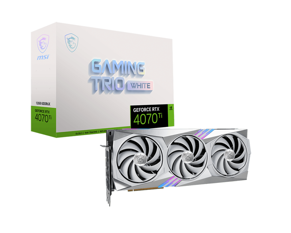 MSI GeForce RTX 4070 Ti GAMING TRIO WHITE 12G "GeForce RTX 4070 Ti GAMING TRIO WHITE 12G" — miniatură