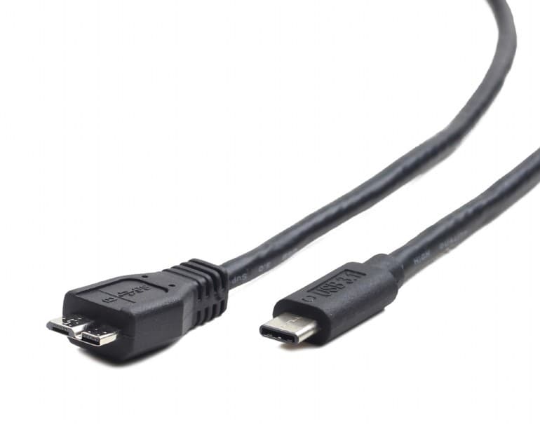 CABLU alimentare si date GEMBIRD, pt. smartphone, USB 3.0, USB-B (T) la USB Type-C (T), 1m, conectori auriti, max. 18W, negru, "CCP-USB3-mBMCM-1M"