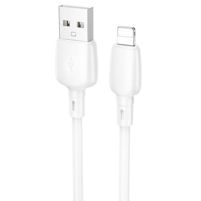 CABLU alimentare si date Borofone "BX93", Fast Charging Data Cable pt. smartphone, USB la Iphone Lightning 2.4A, 1m, alb "6941991103148"