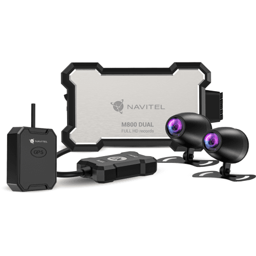 Camera Moto DVR NAVITEL M800 DUAL,senzor Sony STARVIS, Doua Camere waterproof, Filmare 130°, FullHD, GPS, WiFi, USB-C, G-sensor, microSD 128GB, Navitel DVR Player App "M800 DUAL"