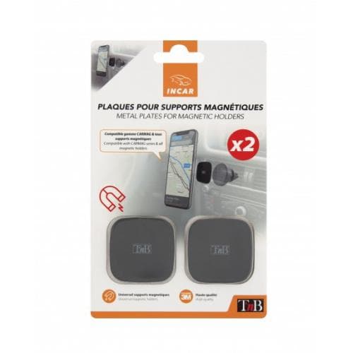 TNB Batch of 2 adhesive magnetic patches - dark grey "MAGNET1"
