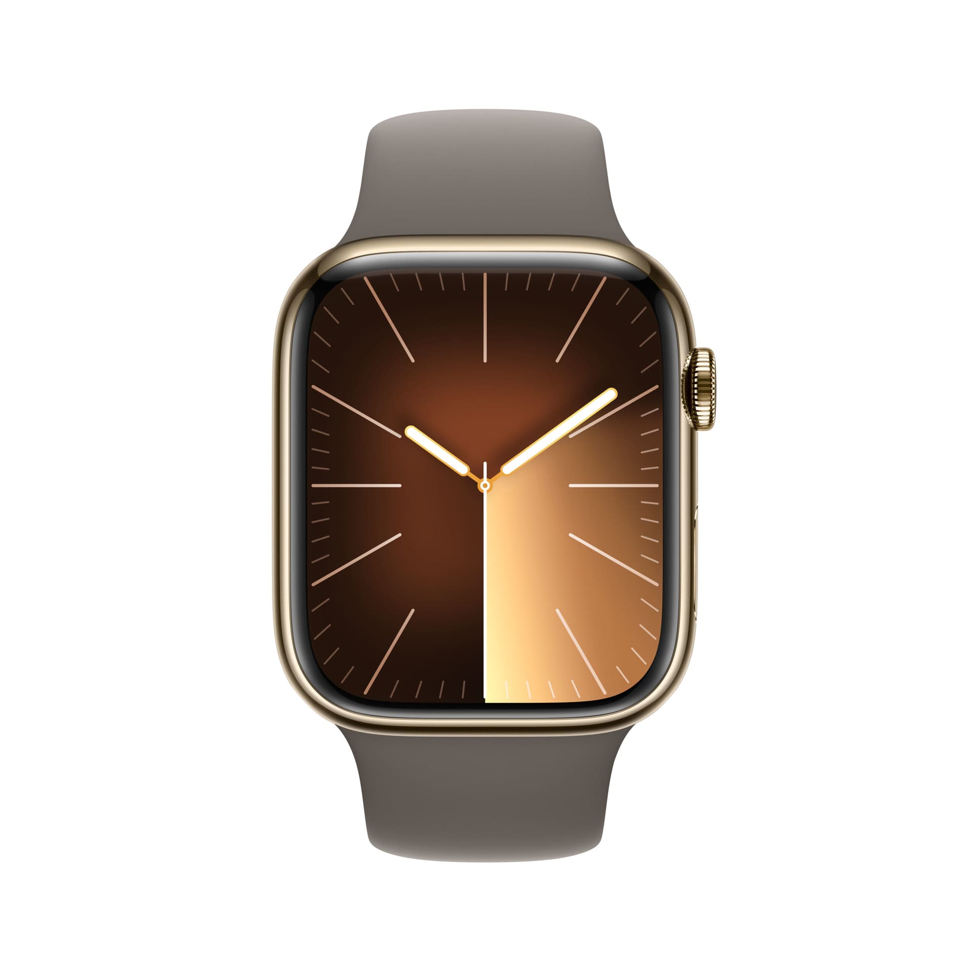 Smartwatch Watch Series 9 LTE 45mm Gold Stainless Steel Case with Sport Band S/M Clay "MRMR3" — miniatură