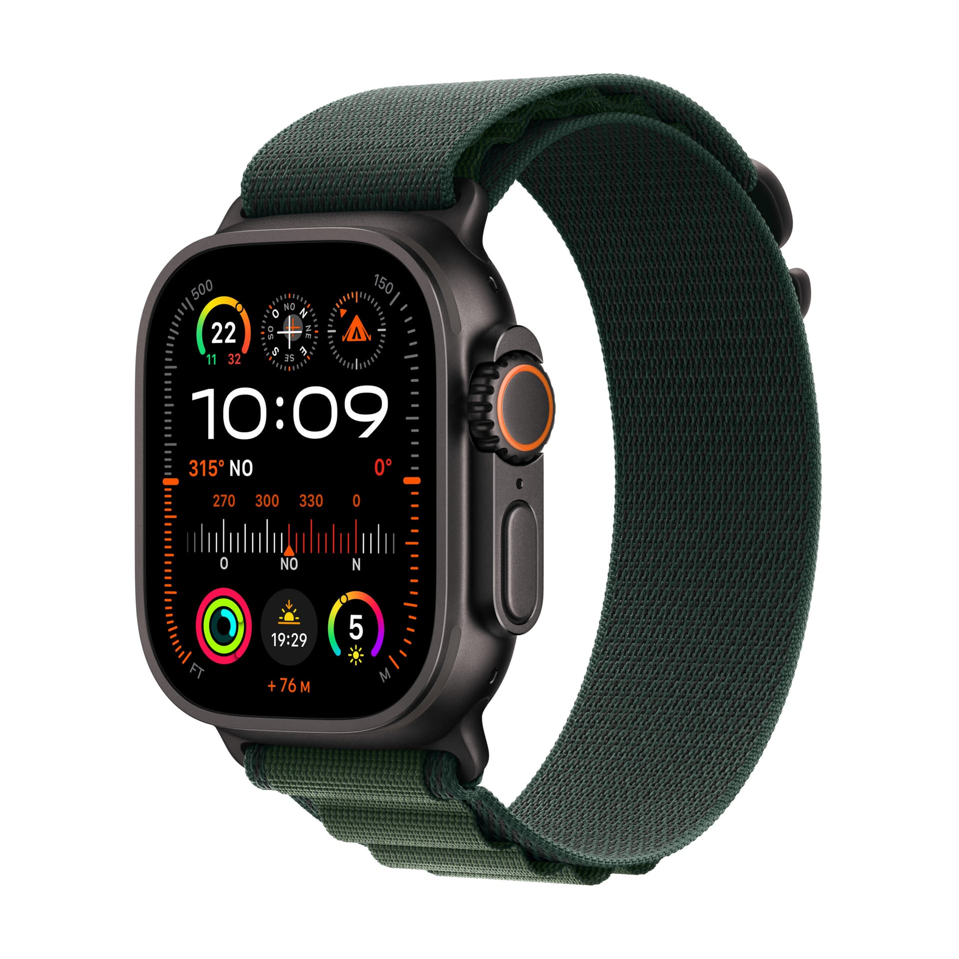 SMARTWATCH Apple Watch Ultra2 v2 Cellular 49mm Black Titanium Case cu bratara Dark Green Alpine "mx4r3wb/a"