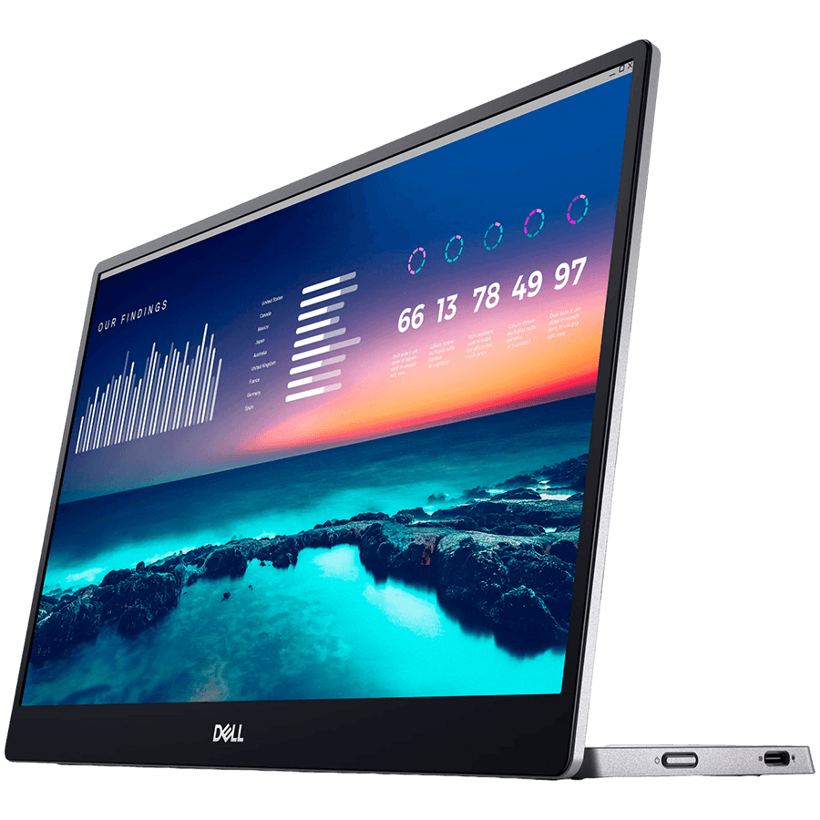 Monitor LED Dell Portable P1424H, 14", FHD (1920x1080), 16:9 60Hz, IPS AG, ComfortView, Anti-glare, 300 cd/m2, 1000:1, 178/178, 6ms, DP, 2x USB-C, Tilt "P1424H-05"