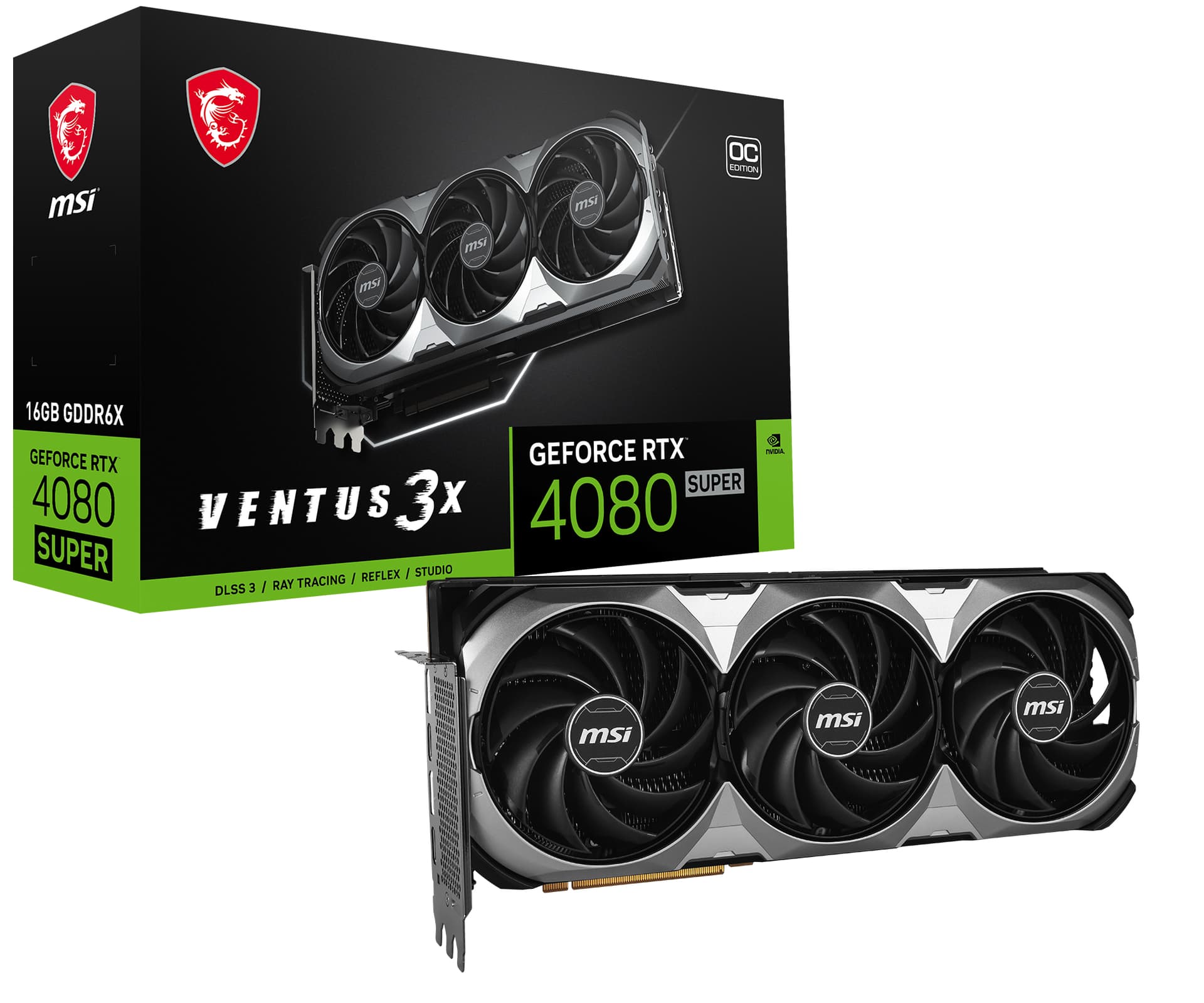 Placa video nVidia GeForce RTX 4080 SUPER VENTUS 3X OC 16GB GDDR6X 256bit "RTX 4080 SUPER 16G VENTUS 3X OC" — miniatură