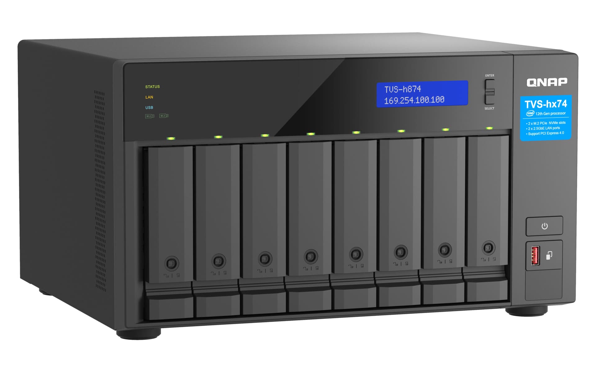 NAS QNAP H874 8-Bay, CPU Intel® CoreTM i5 "TVS-H874-I5-32G" — miniatură