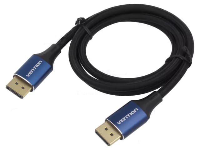 Cablu video Vention, DisplayPort(T) la DisplayPort(T), 1m, rezolutie 8K la 60Hz/4K la 120Hz, PVC, negru, "HCELF" - 6922794765283
