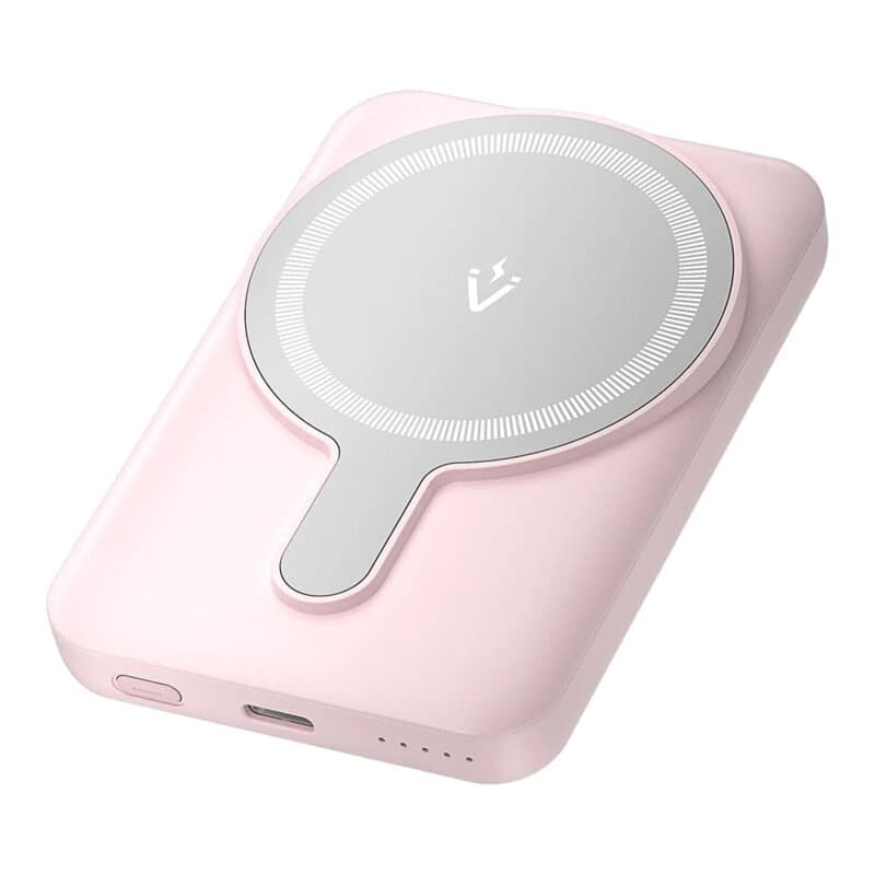 Power Bank Vention 5.000 mAh, 20W magnetic, wireless, 1 x USB-C, 166g, roz, "FHSP0" - 6922794785472