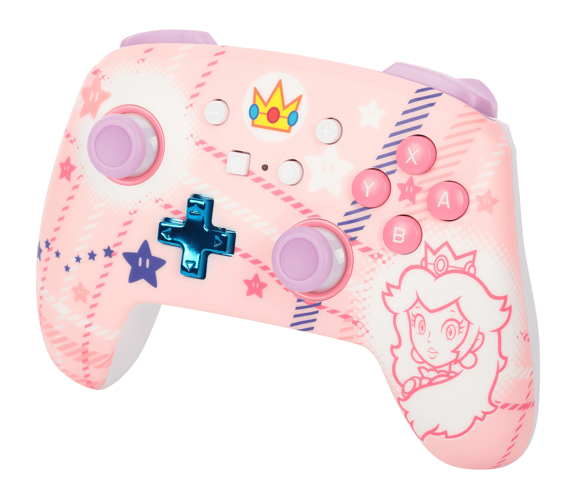 CONTROLLER PowerA, fara fir, pentru Nintendo Switch/ OLED/ Lite, Princess Peach Plaid, "NSGP0255-01" — miniatură