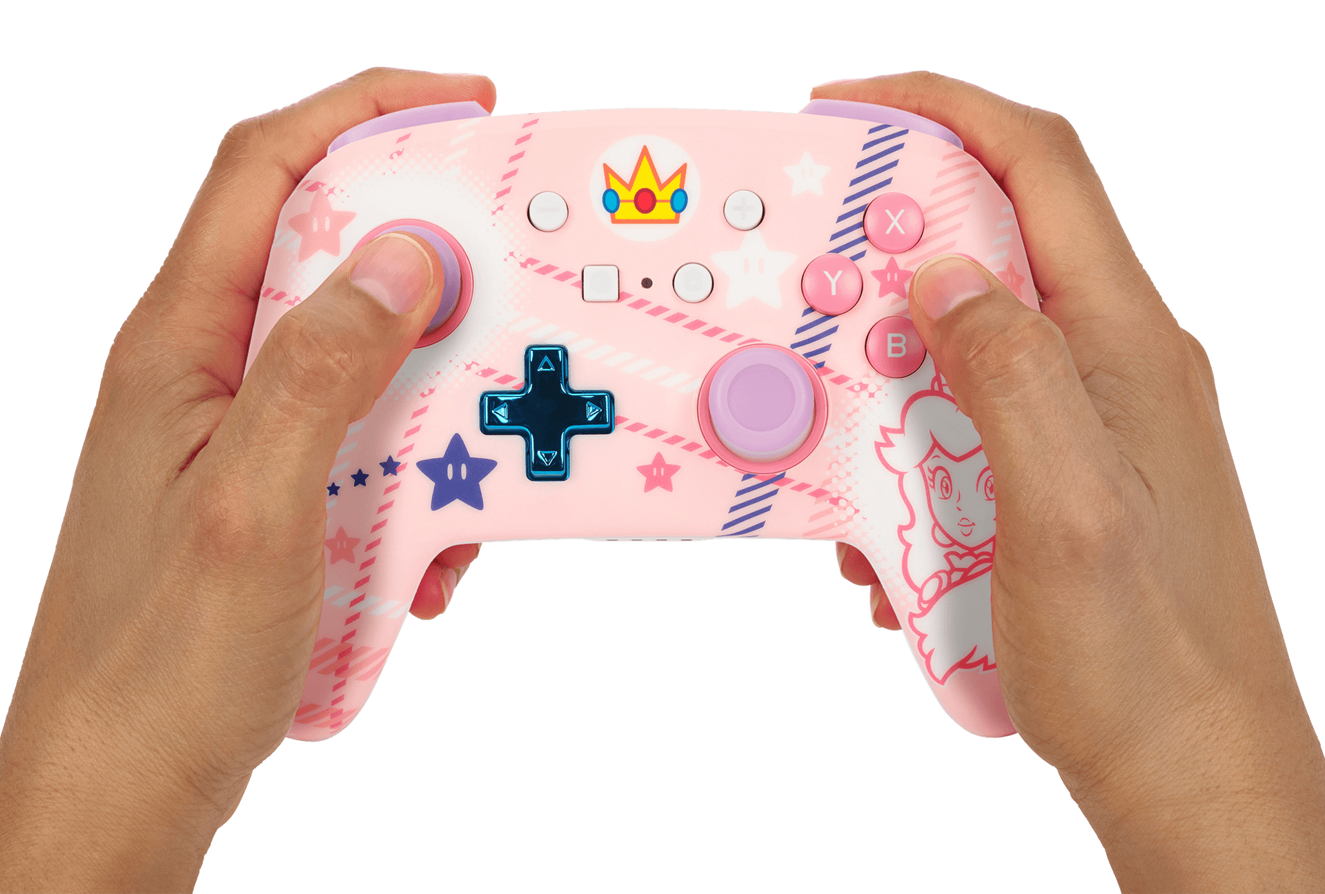 CONTROLLER PowerA, fara fir, pentru Nintendo Switch/ OLED/ Lite, Princess Peach Plaid, "NSGP0255-01" — miniatură