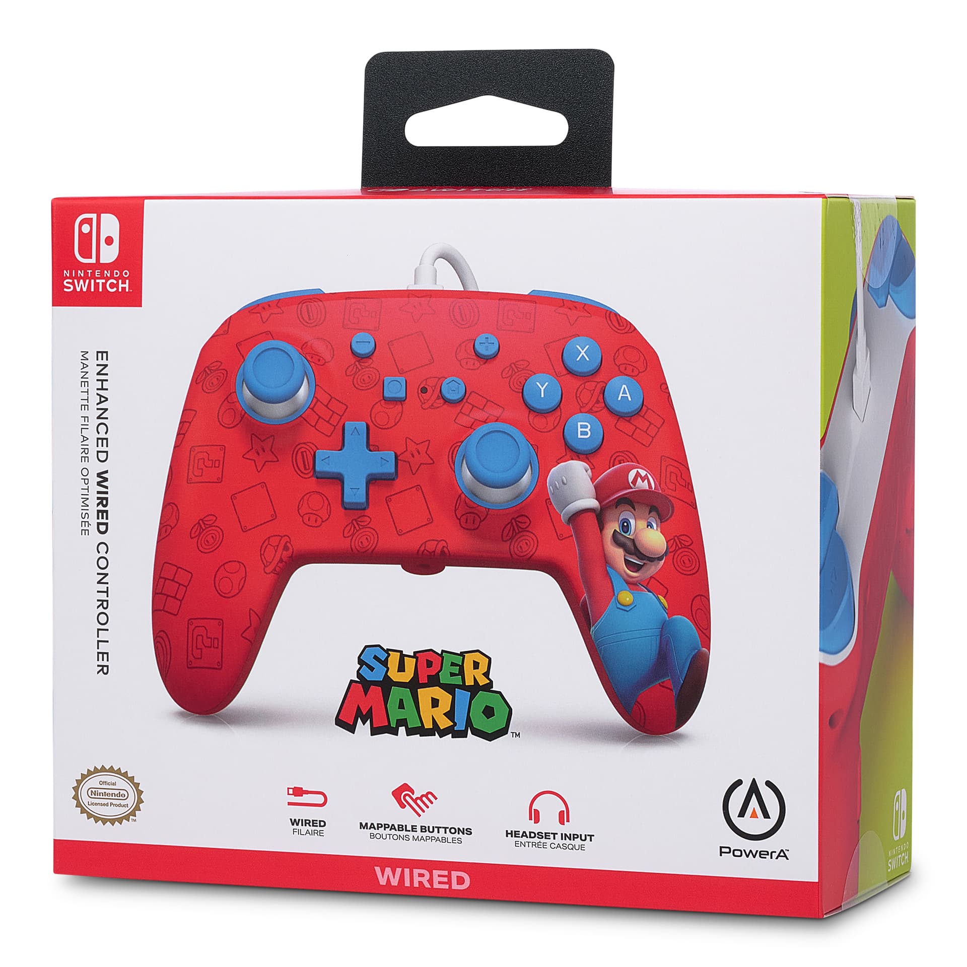 CONTROLLER PowerA, cu fir, pentru Nintendo, Woo-Hoo Mario, "NSGP0001-01" — miniatură