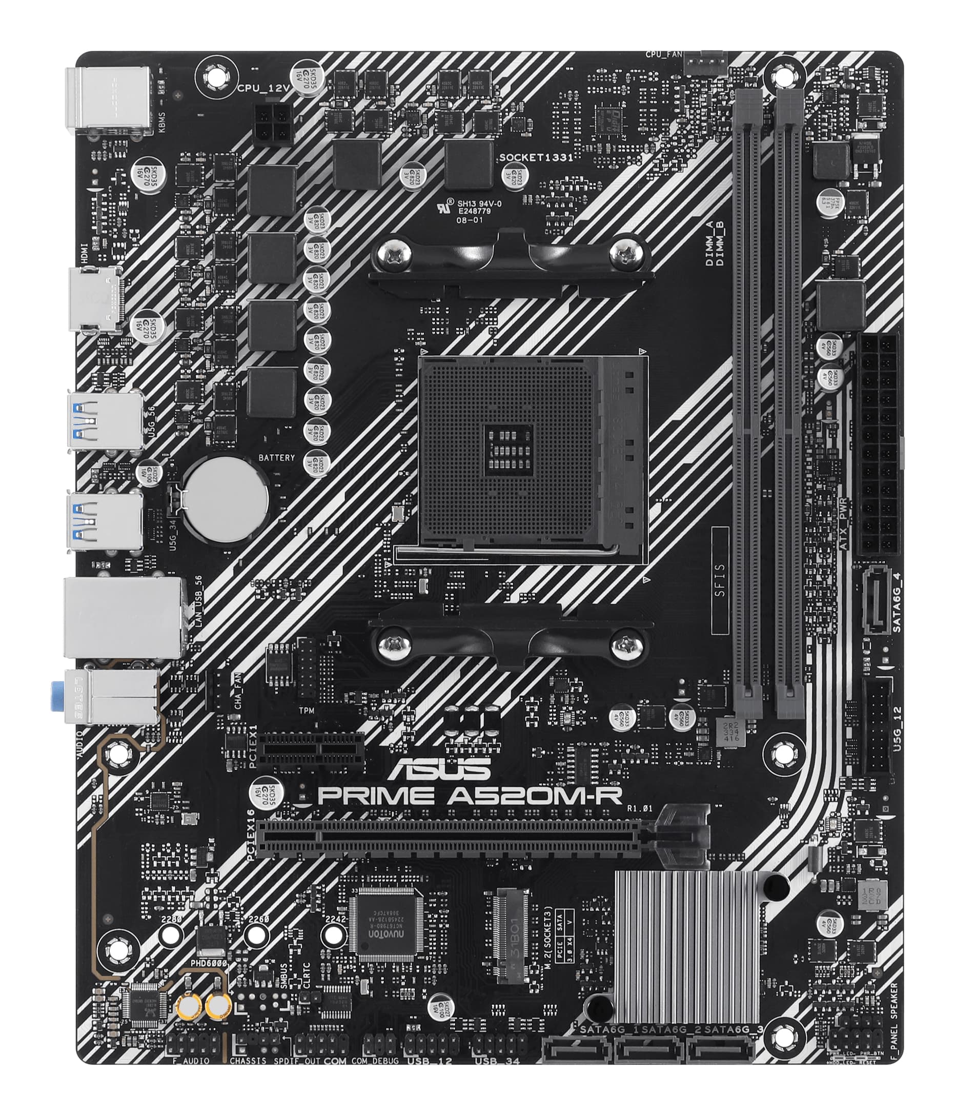 Placa de baza PRIME A520M-R AMD A520 Socket AM4 micro ATX "90MB1H60-M0EAY0" — miniatură