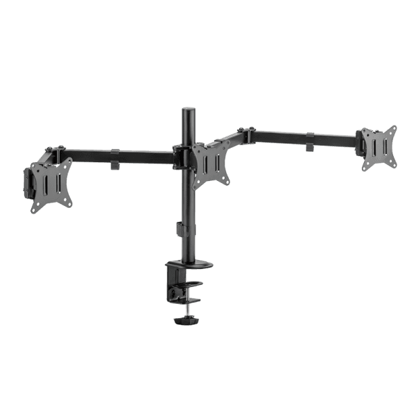 SUPORT de birou LOGILINK, pt 3 TV/monitor plat, curbat, diag. max 27 inch, rotatie, inclinare, pivotare, orizontala, verticala, totala, max 7 Kg x 3, "BP0173" — miniatură