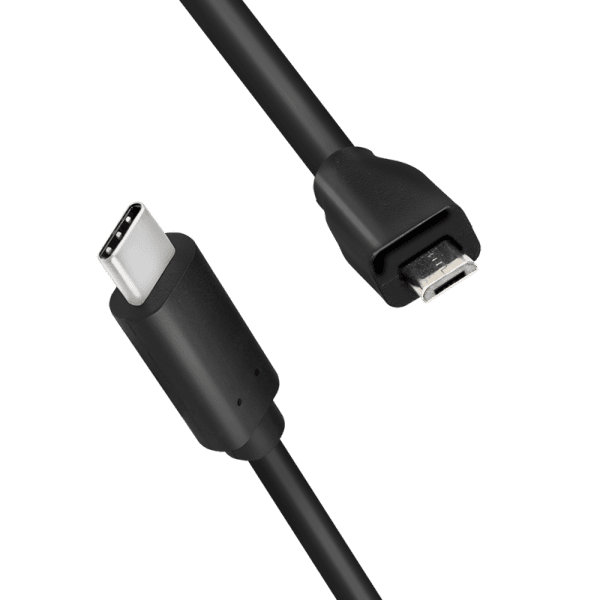 CABLU alimentare si date LOGILINK, pt. smartphone, USB 2.0, USB Type-C (T) la Micro-USB (T), 0.5m, 2x ecranat, conectori placati cu nichel, negru, "CU0196" — miniatură
