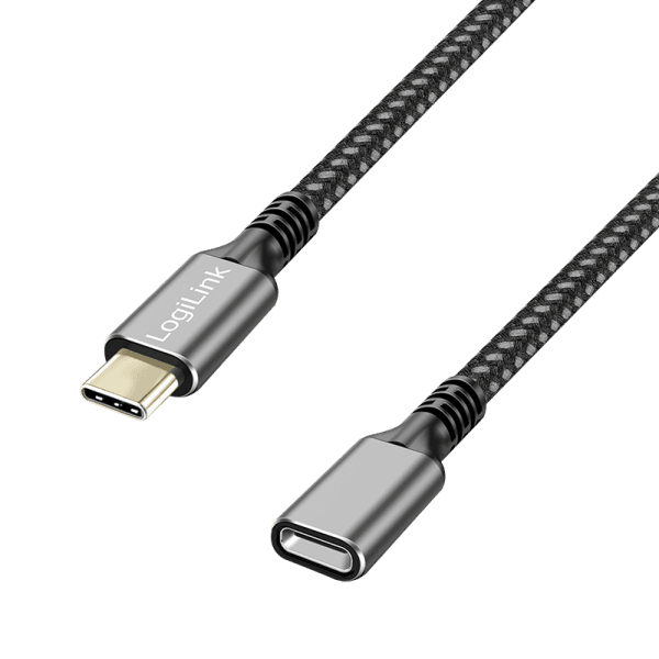 CABLU alimentare si date LOGILINK, pt. smartphone, USB 3.2, USB Gen Type-C (T) la USB Type-C (M), 2m, PD 100W, 2 x ecranat, aluminiu, negru&gri, "CUA0109"