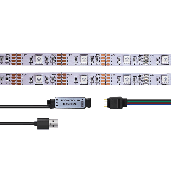 BANDA LUMINI LOGILINK, Wi-Fi Smart, autoadeziva, RGB, 90 x LED, 16 culori, 4 moduri, 570 lm, alimentare USB 5 V/1,2 A, 3m "LED007" (include TV 0.18lei) — miniatură