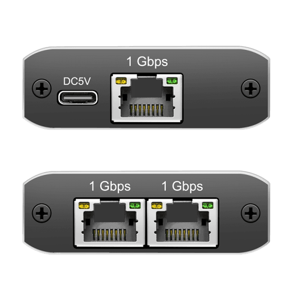 SPLITTER RETEA Logilink, 1 la 2 Gigabit 1000 Mbit/s, USB power, pana la 100m, negru, "NS0011" — miniatură