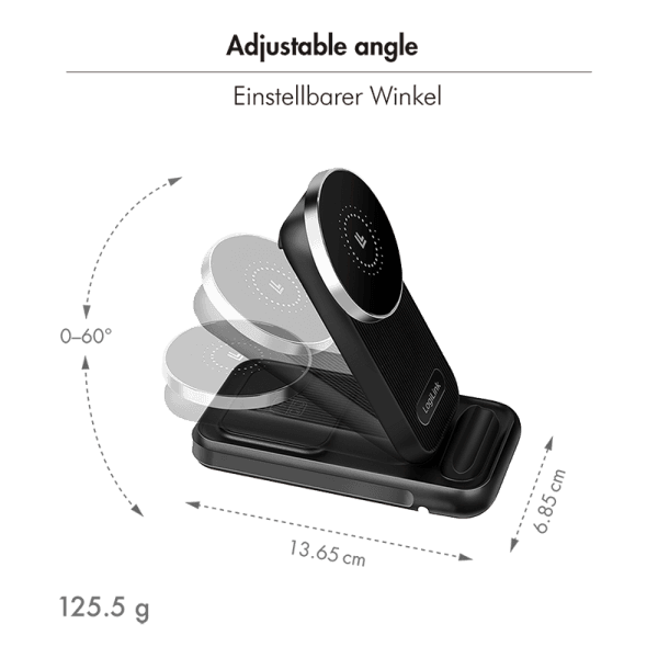 STATIE INCARCARE USB-C LOGILINK pt. Apple MagSafe, 4-in-1 wireless, incarca 4 echip. in acelasi timp, 20.5W, prot. supracurent/ supratensiune/ suprasarcina/, negru, "PA0292" — miniatură