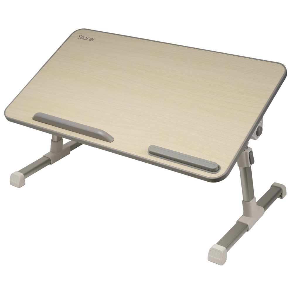 MASUTA SPACER notebook 17", 52x30x1.2cm, inaltime reglabila 24-32cm, inclinare ajustabila pana la 30grade, stopper laptop, armrest/opritor mouse silicon crem, "SPNS-TABLE" — miniatură