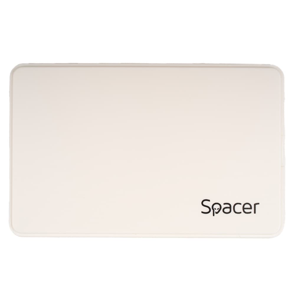 RACK extern SPACER, pt HDD/SSD, 2.5 inch, S-ATA, interfata PC USB 3.0, Husa piele sintetitca, plastic, Alb, "SPR-25612W" — miniatură