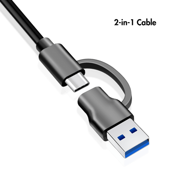 HUB extern LOGILINK, porturi USB: USB 3.0 x 7, conectare prin USB 3.2 Type C + USB-A, on/off individual, cablu 1.2 m, negru, "UA0420" — miniatură