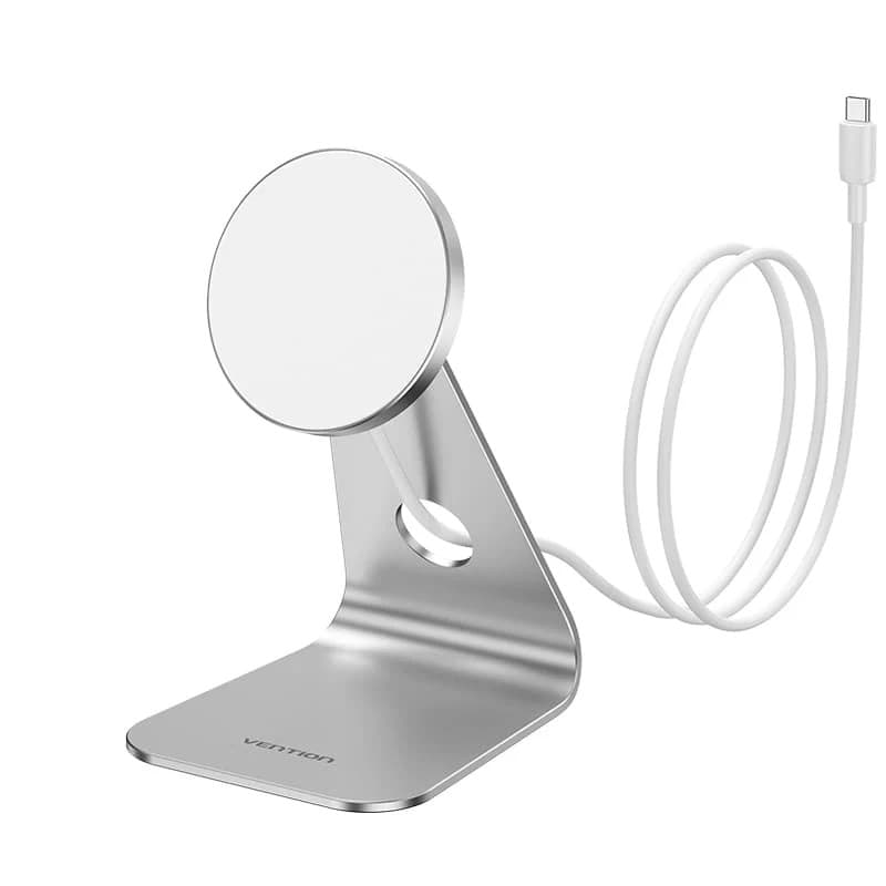Incarcator wireless Vention, MagSafe, 15W, PD 3.0, magnetic, unghi reglabil, 1 x USB-C incarcare, argintiu, "FGHIF" - 6922794783843