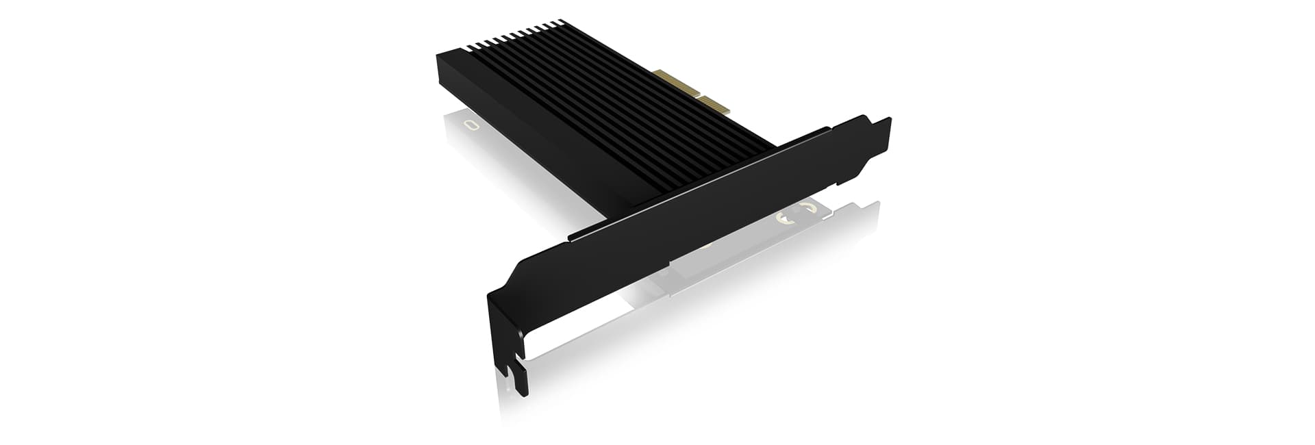 ADAPTOR Icy Box fixare bracket, SSD M.2 NVMe PCIe la PCIe 4.0 x3, radiator, metal, negru, "IB-PCI208-HS"