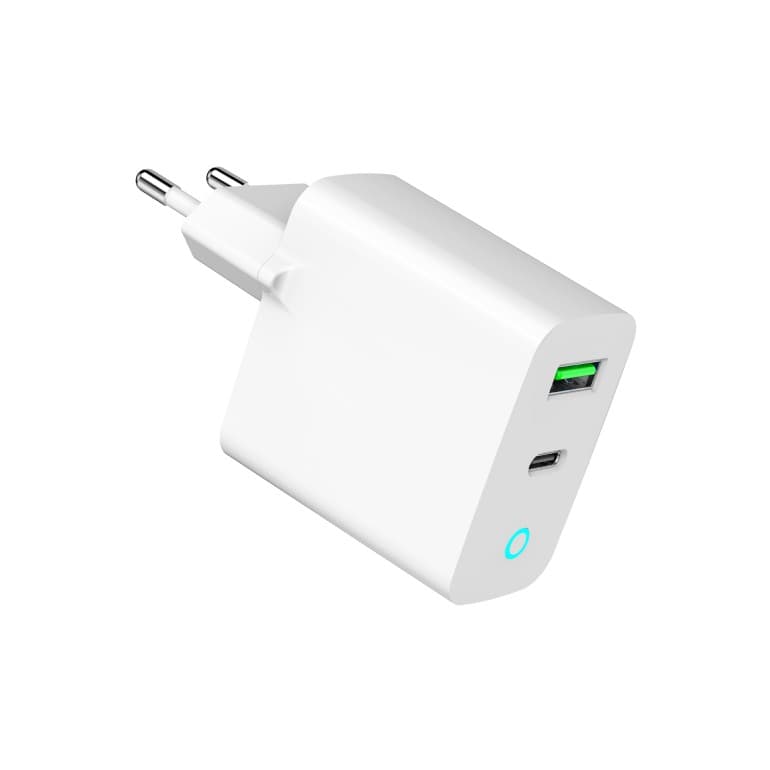 ALIMENTATOR retea 220V GEMBIRD, universal, 1 x USB Type-C D 20W, 1 x USB-A 3.0 QC 18W, indicator LED, alb, "TA-UC-PDQC20L-W-01"