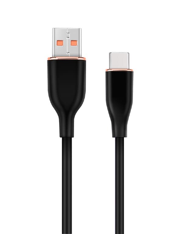CABLU alimentare si date GEMBIRD, pt. smartphone, USB 2.0 (T) la USB 2.0 Type-C (T), 1.5m, protectie silicon, negru, "CC-USB2S-AMCM-1.5M-BK"