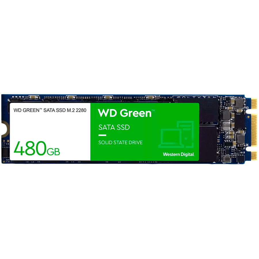 SSD WD Green 480GB SATA, M.2 2280, Read: 545 MBps "WDS480G3G0B-00BJF0"