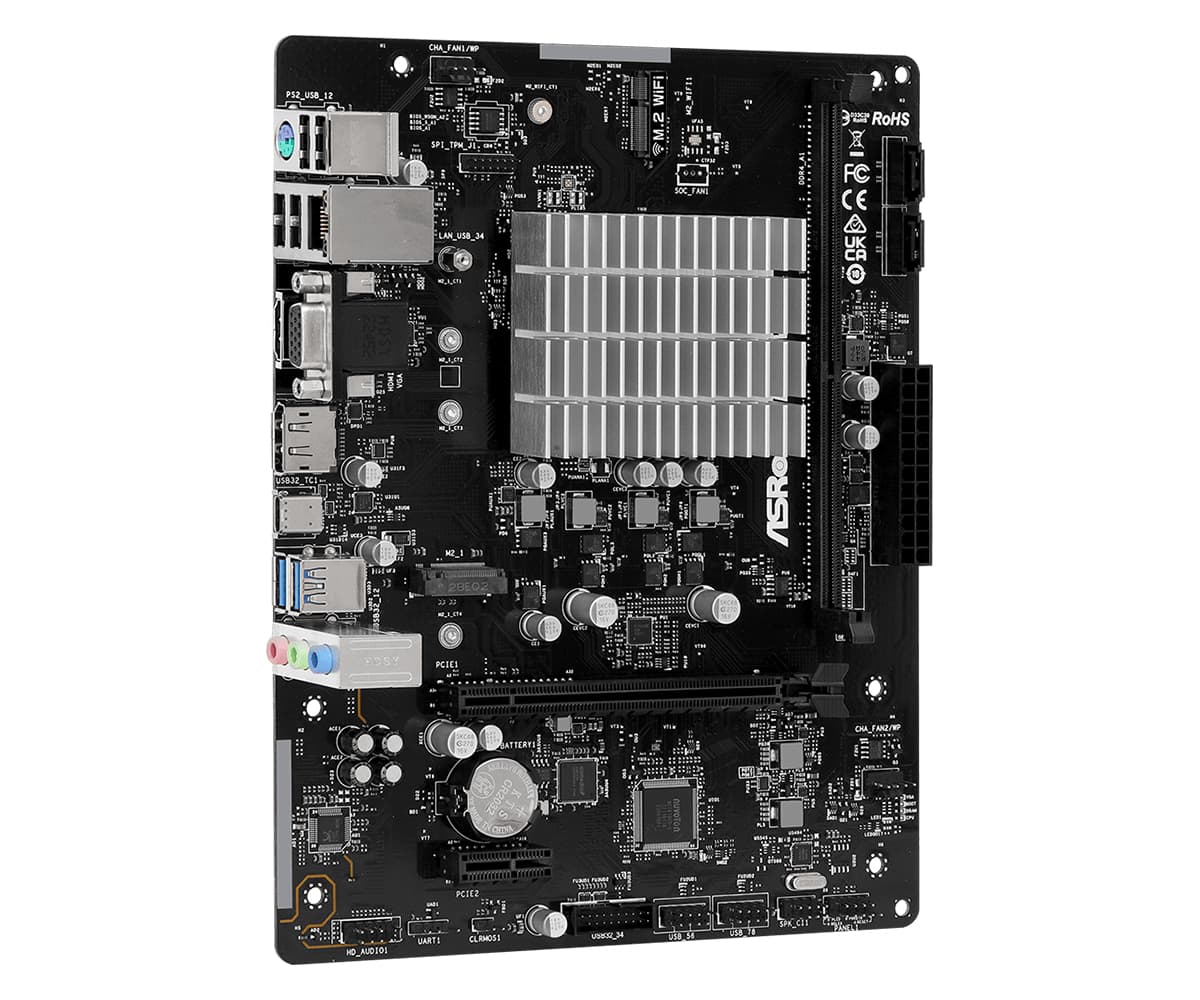 Placa de baza ASRock N100M Intel N100 CPU(3,4GHz) mATX HDMI/DVI DDR4 retail "90-MXBK80-A0UAYZ" — miniatură