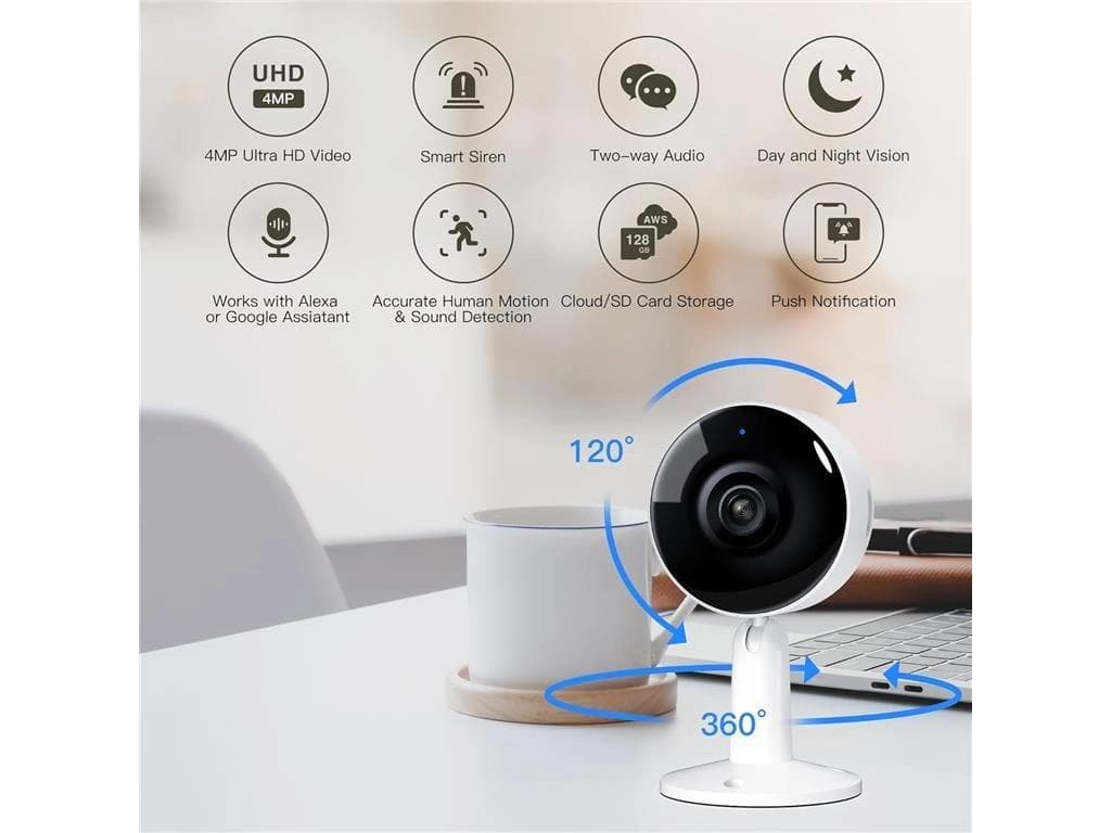 Camera supraveghere Arenti, 2.5K, 4 MP, mini, wireless 2.4 GHz, stocare in cloud optional, card MicroSD max 128 GB, interior, LED IR 10m, audio bidirectional, compatibil Alexa si Google Assistant, "IN1Q" — miniatură